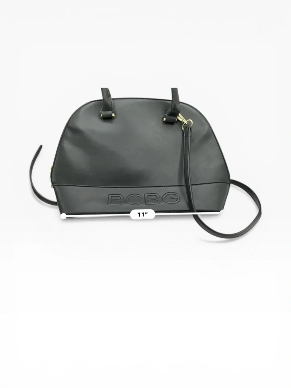 BCBG Black Dome Satchel with Detachable Crossbody Strap